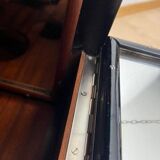 Art Deco Bar Cart in Black Lacquered Mahogany, Mirrored Glass & Chrome, France, 1930