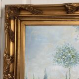 Old oil painting canvas reproduction fields in spring monet 80x70 s