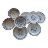 3 bowls and 5 blue plates