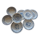 3 bowls and 5 blue plates
