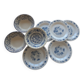 3 bols et 5 assiettes bleues
