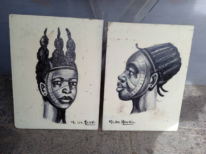 Oil paintings on panel set of 4 Orientalist portrait mid 20th century