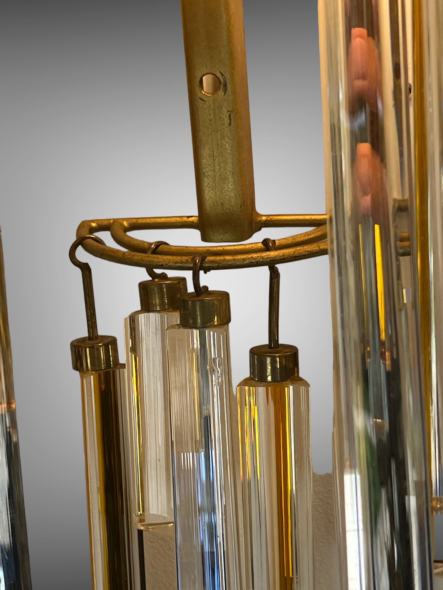 Pair of crystal sconces called "cascade" vintage murano by paolo venini