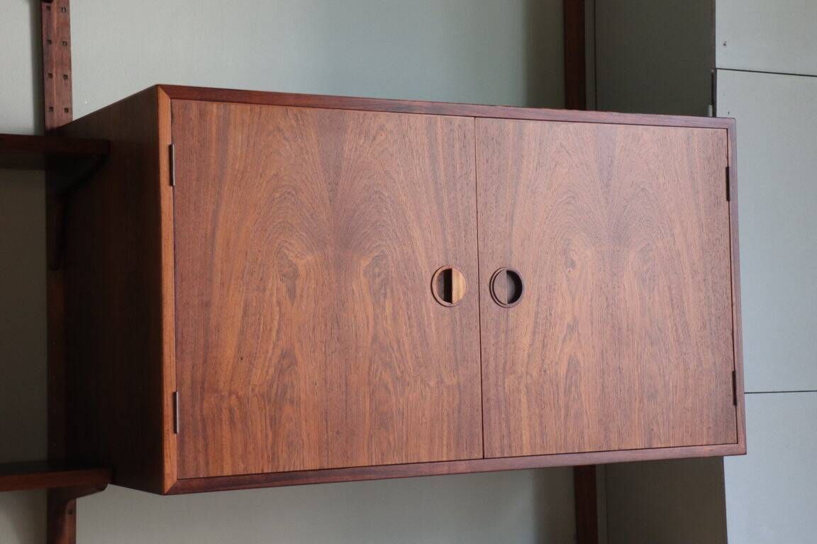 Modular rosewood wall bookcase by Thygesen and Sorensen for Hg Furniture, 1960