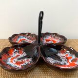 Ancien plat serviteur vintage style Vallauris - Années 70