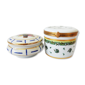 Ensemble de deux boîtes en porcelaine de Limoges