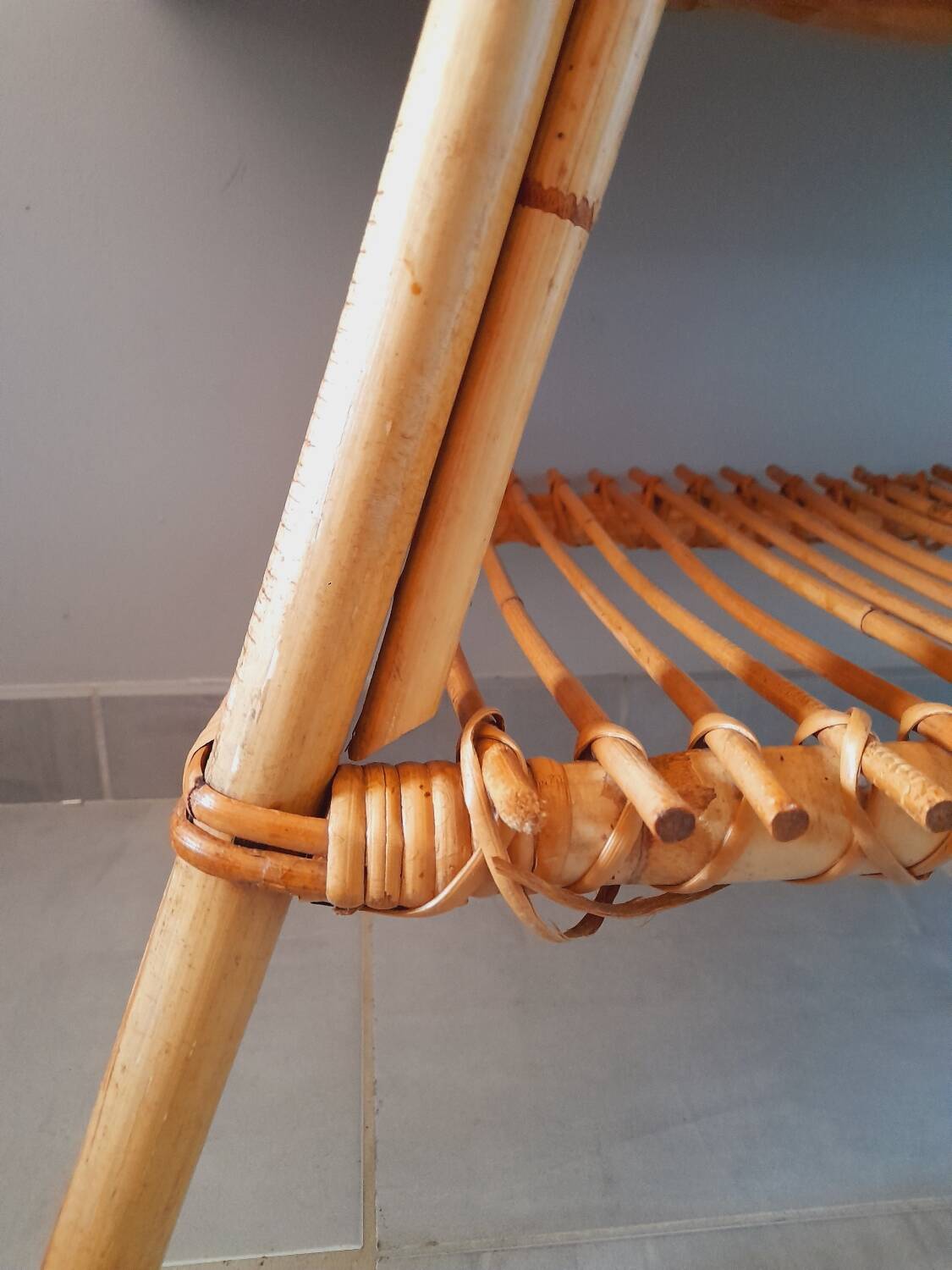 Rattan table, Audout Minet / Capron 1950