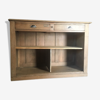 Console 2 drawers oak 1940