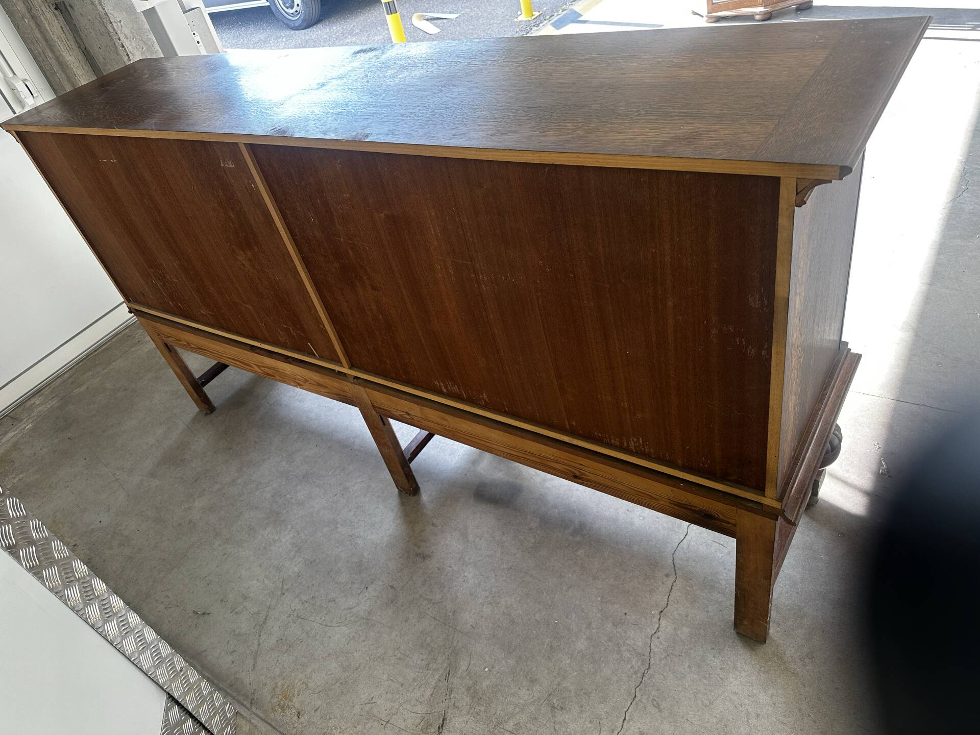 Large carved oak buffet in neo-Renaissance style, mid-20th century.
