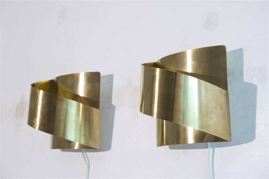 Paire d'appliques en laiton de Peter Celsing 1970