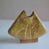 Brutalist stoneware vase Signed to be identified