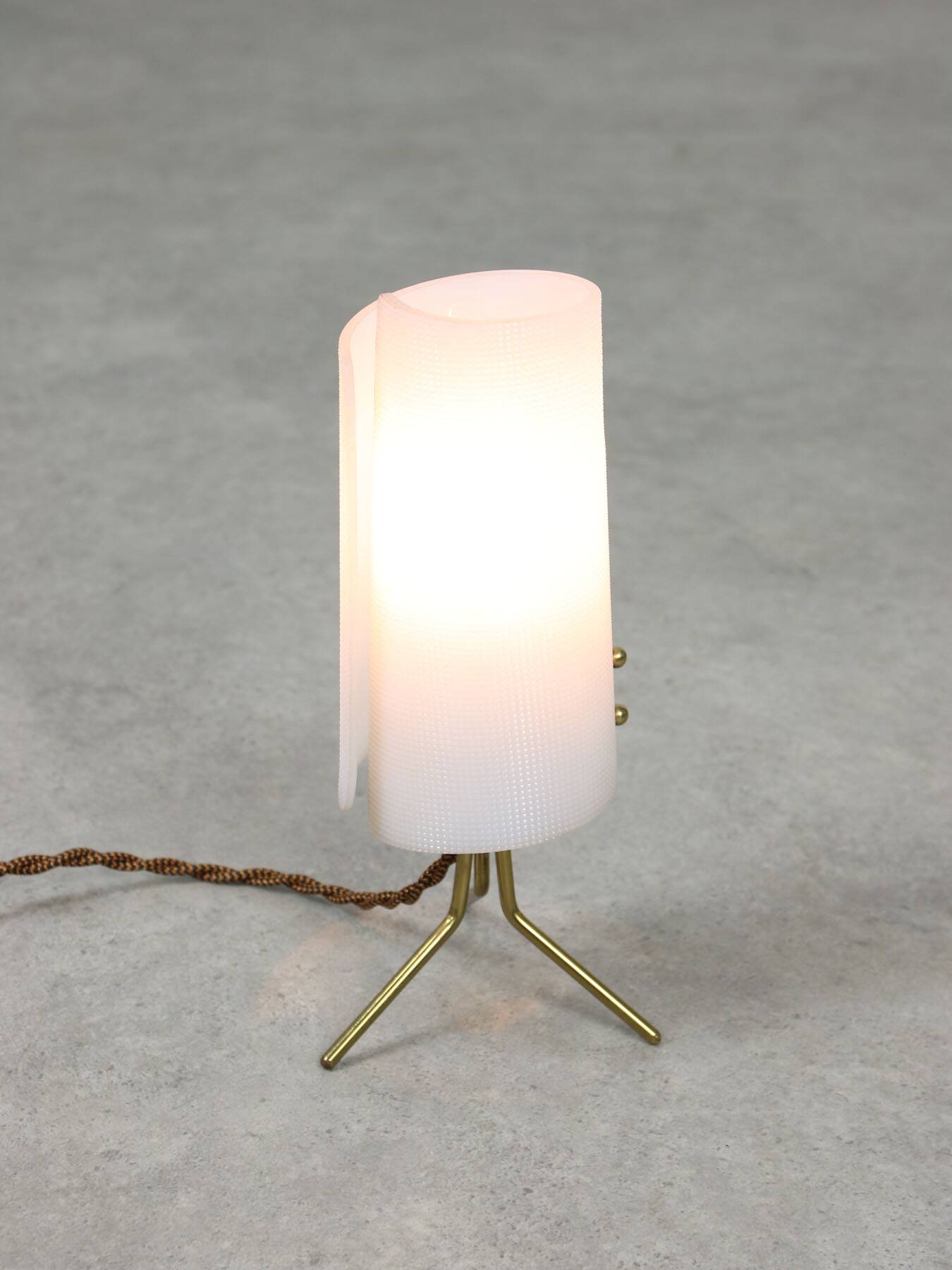 Mid-Century Italian Plastic and Brass Table Lamp