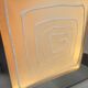 Wall light by Angelo Brotto, polished steel and Murano glass.