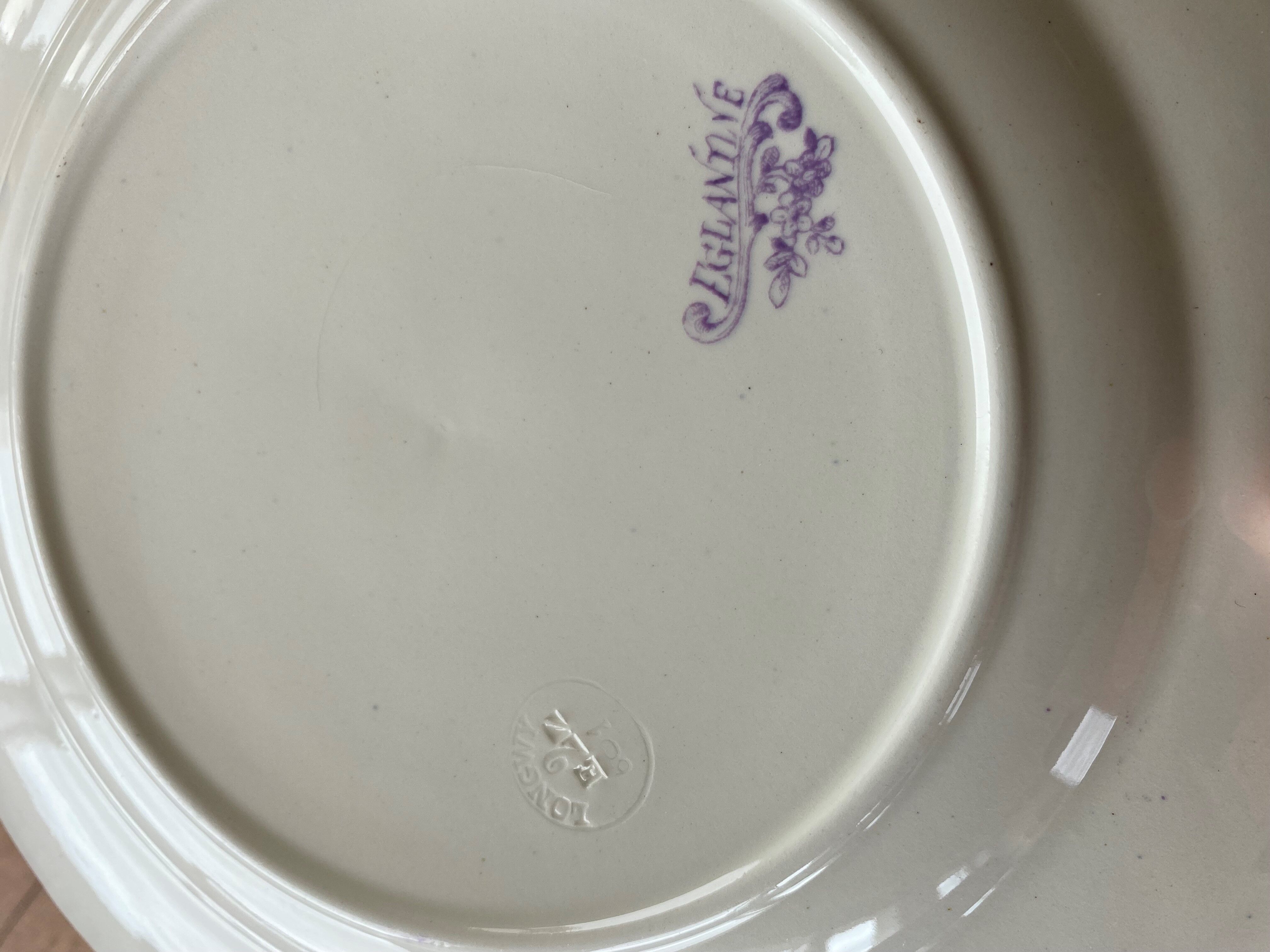 6 plates Longwy model Eglantine