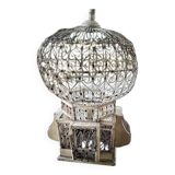 Vintage decorative hot air balloon aviary in wrought iron and wood – France, 1970s
