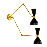 Double wall sconce in the style of Italian creations of the 50s