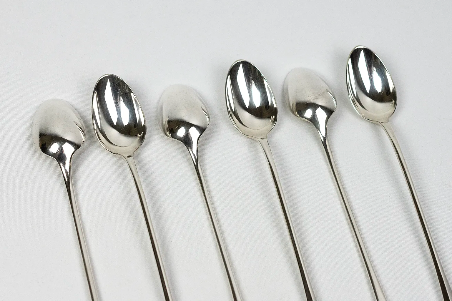 Six soda or ice cream spoons Christofle model Fidélio in silver-plated metal.