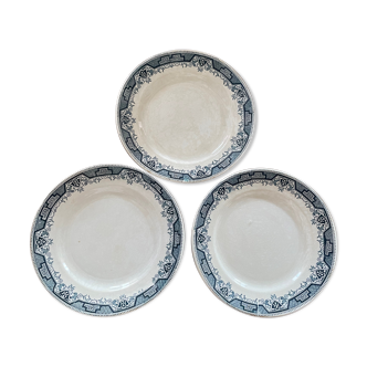 Set of 3 plates "Moulin des loups & Hamage" model Morocco