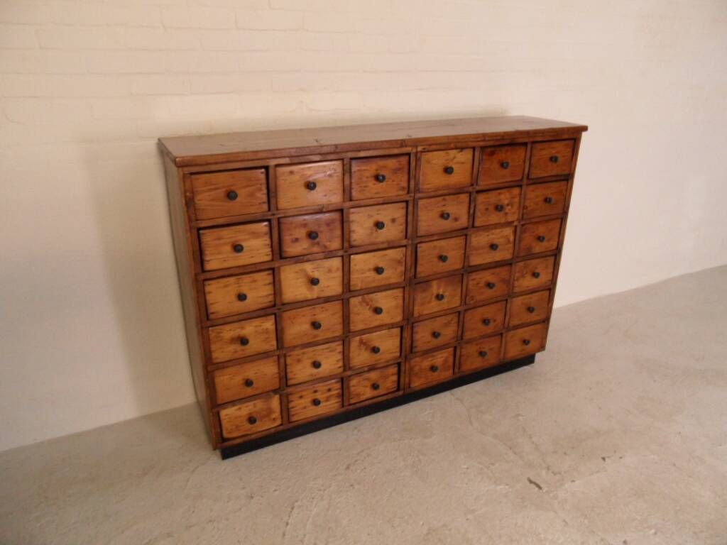 Vintage apothecary cabinet with 36 drawers 1930's