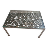 Coffee table wrought iron steel and thick glass unique impeccable condition