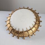 Sunburst lamp with forged nails and gold leaf and opaline, 1940s