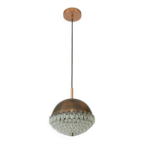 1/4 Vintage glass pendant light / brutalist copper bar lamps  MCM 1970s