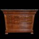 Commode Louis-Philippe en noyer loupe et marbre noir - XIXe siècle