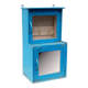Indian blue window glass and mirror vintage old teak wood