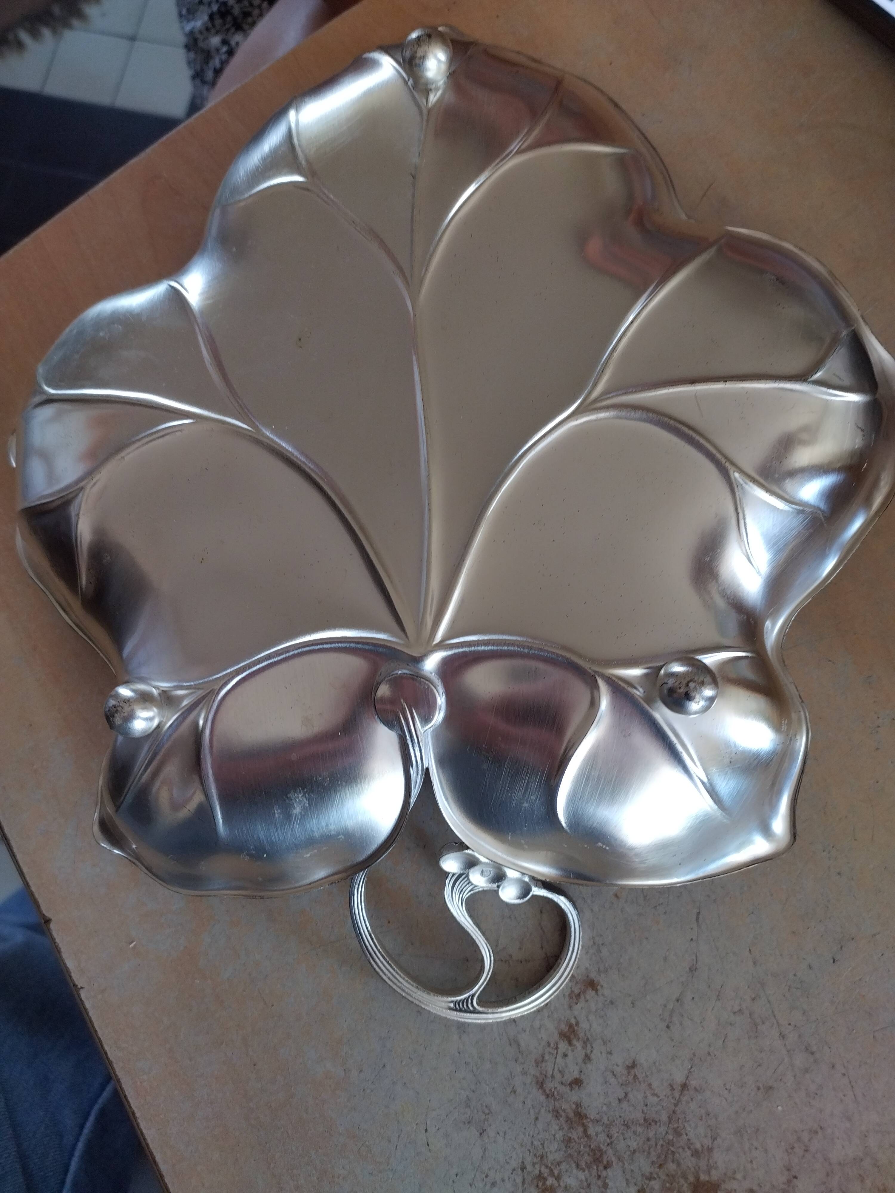 Vine leaf dish silver plate silver metal wmf