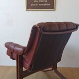 Scandinavian Mid-Century Modern Leather Easy Chair by Ekornes 1970s.