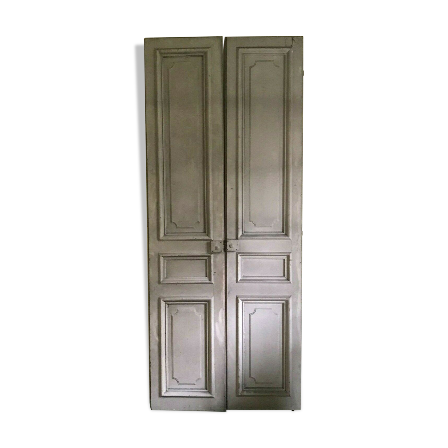 Set of two doors of passage in patinated fir XX century