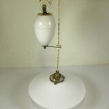 "Rise and fall" pendant light in opaline and porcelain