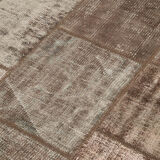 Handwoven Oriental Vintage 172 cm x 237 cm Brown Patchwork Carpet