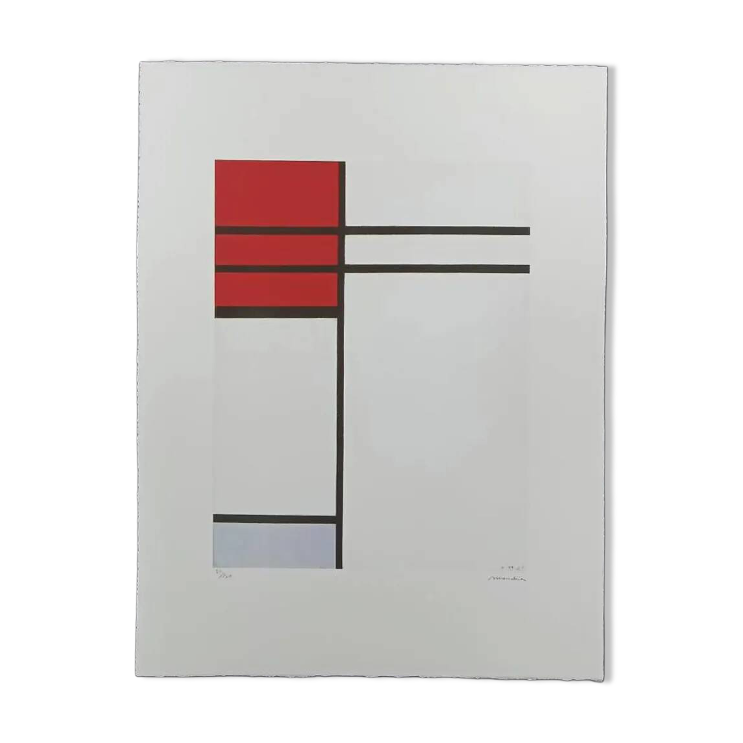 1970S Piet Mondrian Limited Series Lithograph Numbered in Pencil.