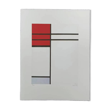 1970S Piet Mondrian Limited Series Lithograph Numbered in Pencil.