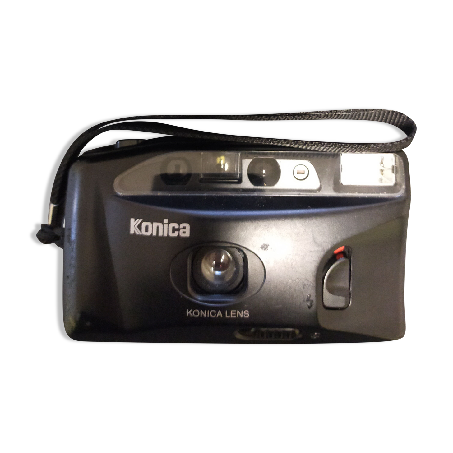 Appareil Photo Vintage Konica Pop Noir EF-80 - Compact, Occasion Fonctionnel, Années 1980-1990