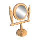 Swivel tabletop mirror in solid blonde pine, turned design from the 1950s, Czech Republic.