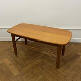Solid oak coffee table, French work, 1960s