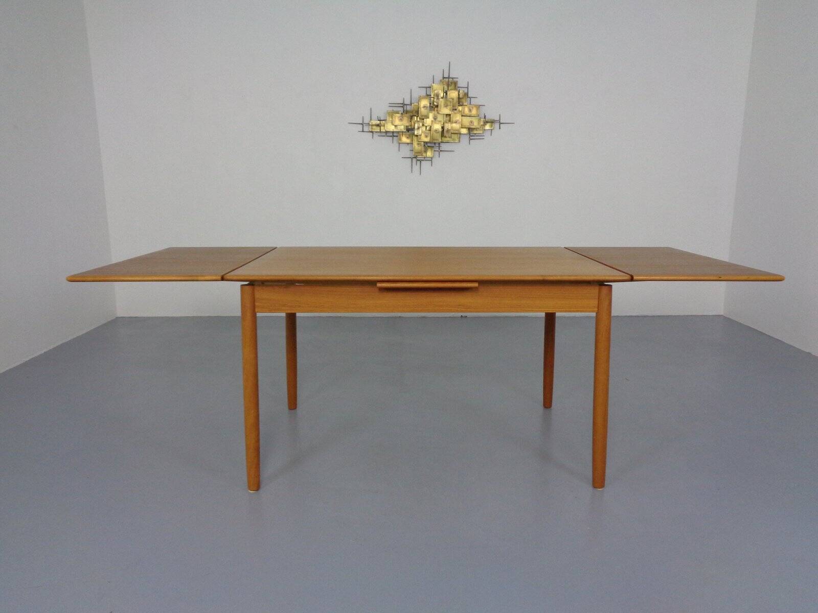 Large Danish Teak Extendable Dining Table, 1960s