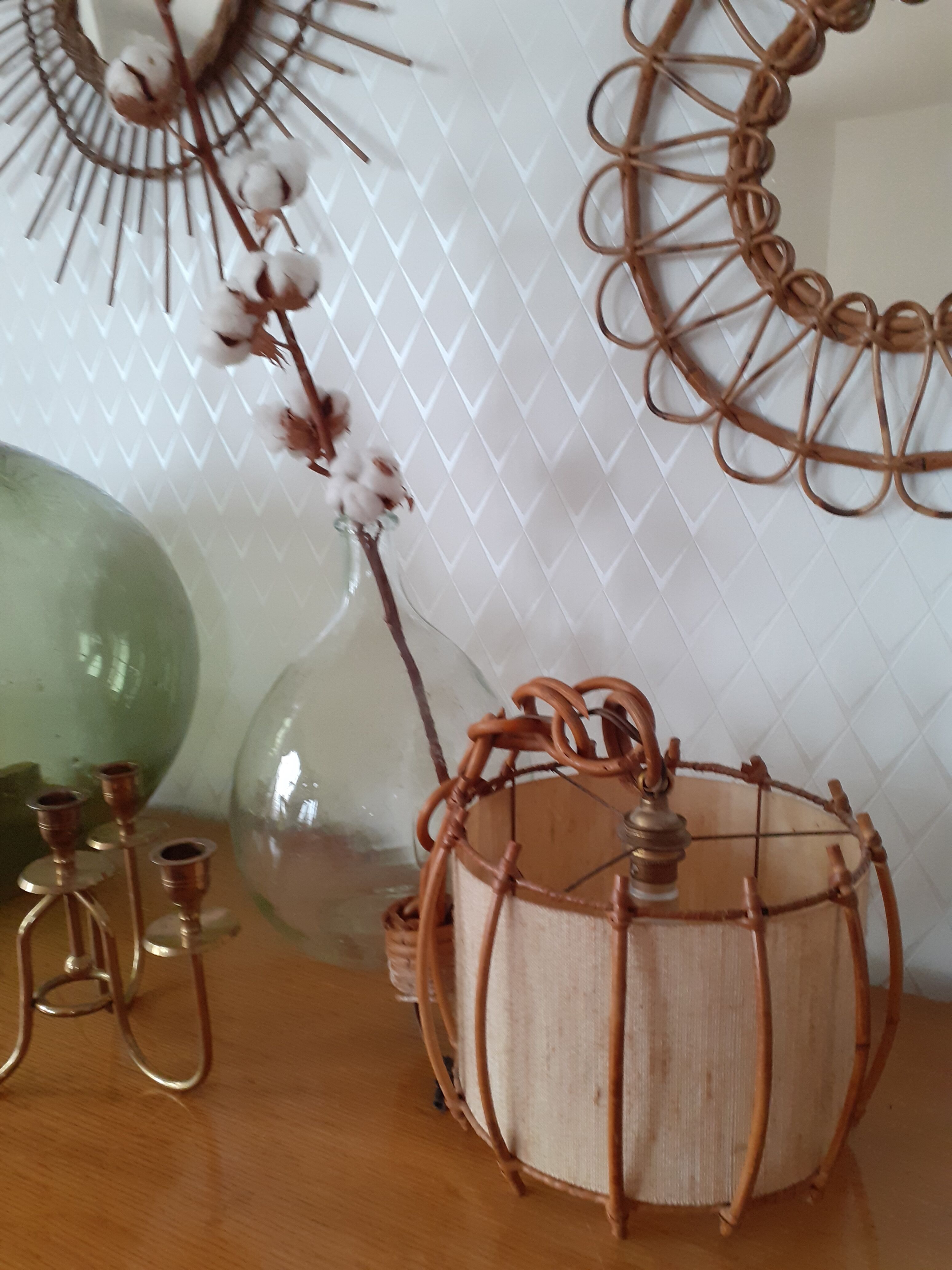 Vintage rattan pendant lamp