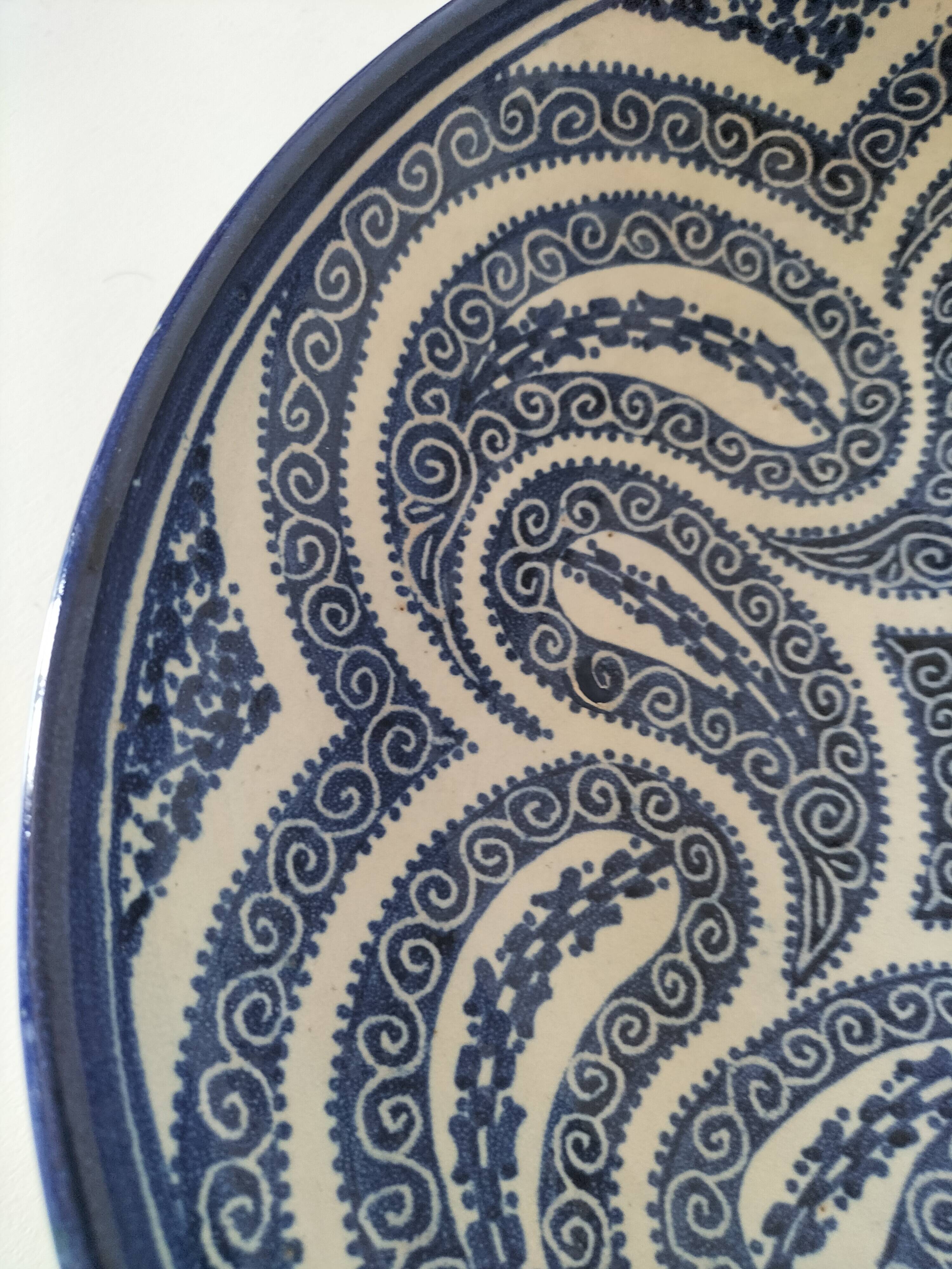 Large signed Moroccan bowl – Fez, in the style of the Serghini workshop