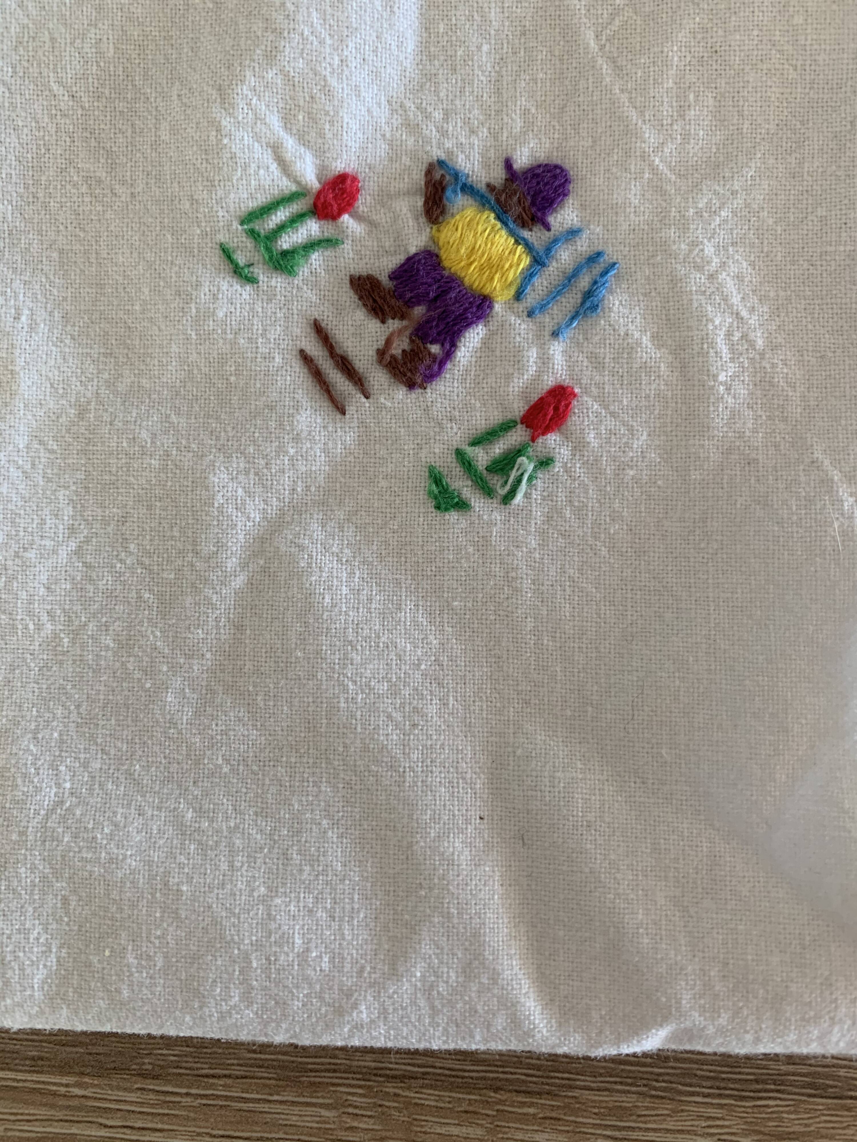 Lot 6 serviettes vintages broderies