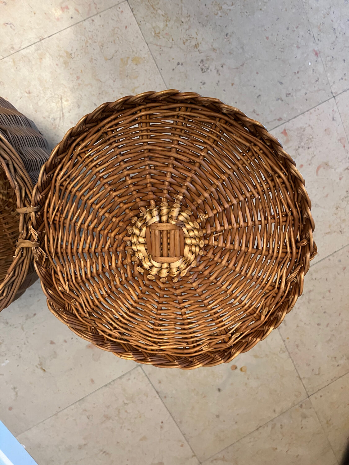 Basket stool wicker box