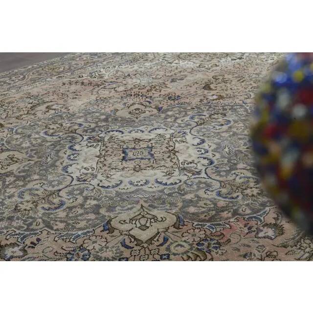 1960s Vintage Persian Handmade Wool Orange Area Rug 280x381