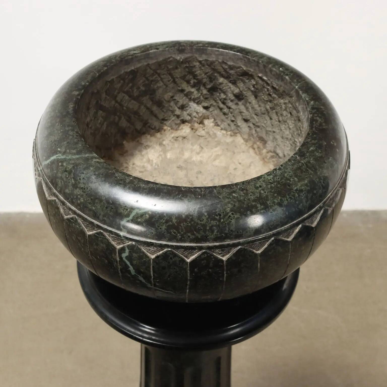 Paire de colonnes anciennes Art déco en marbre vert, Italie, XXe siècle
