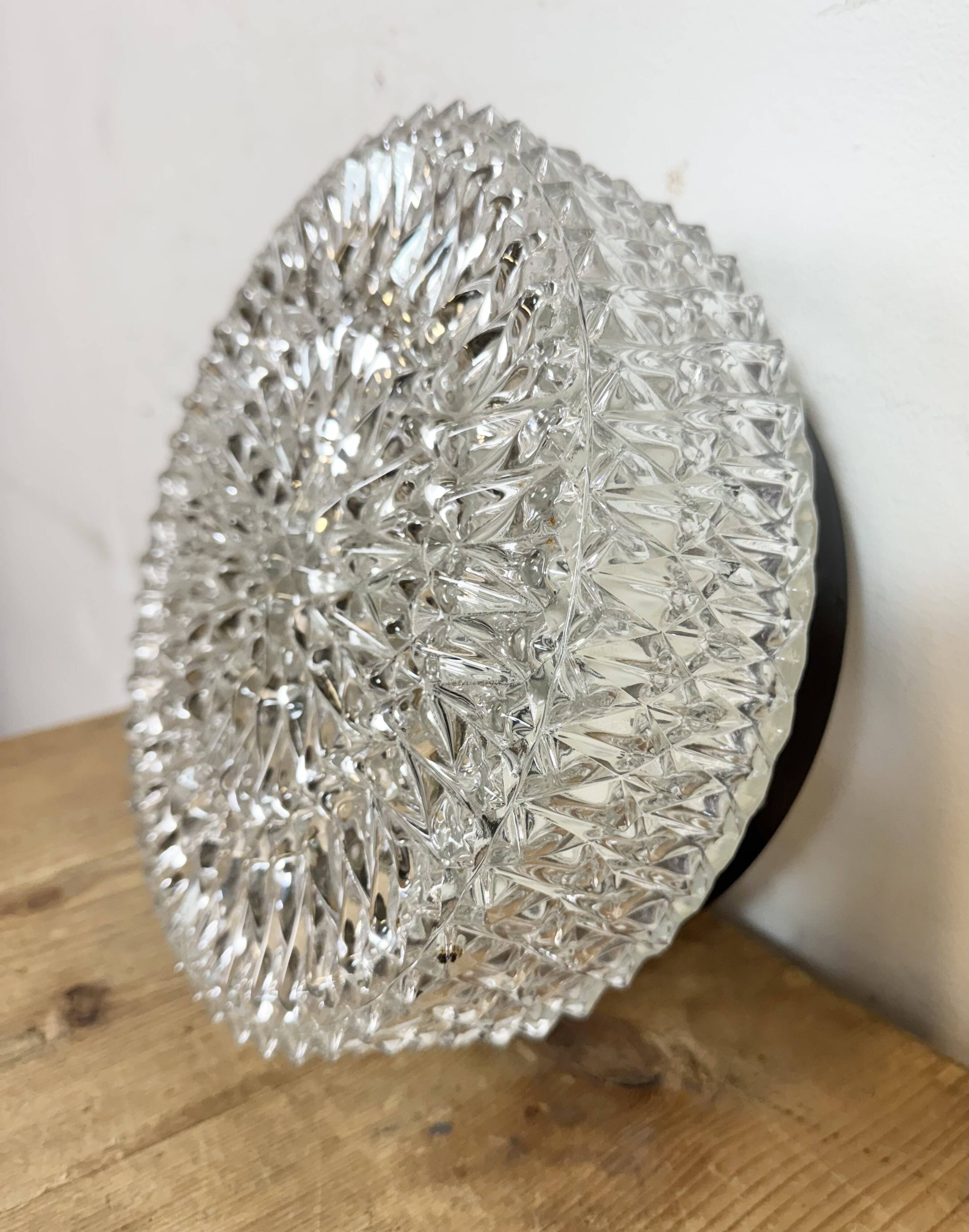 Vintage Glass Wall or Ceiling Light from Napako, 1970s