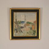Original Oil on Canvas – “Village” (Attributed to H. Benneth) – Framed