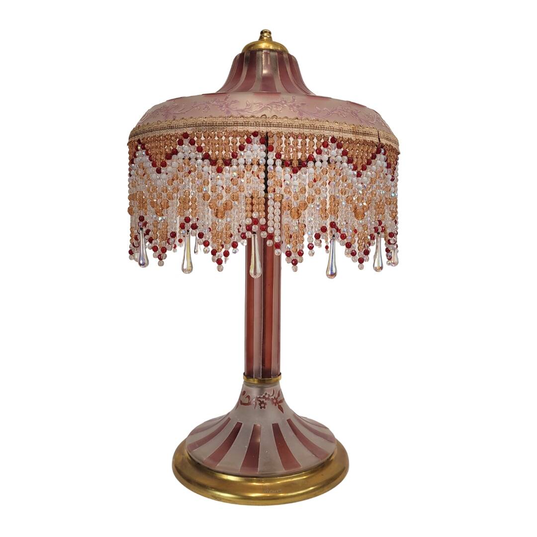Table lamp, firmed Suberville, Art Nouveau, double glass, s. xx
