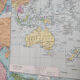 Ancient Pacific Ocean map and its archipelagos Edition Girard 99 by 65cm