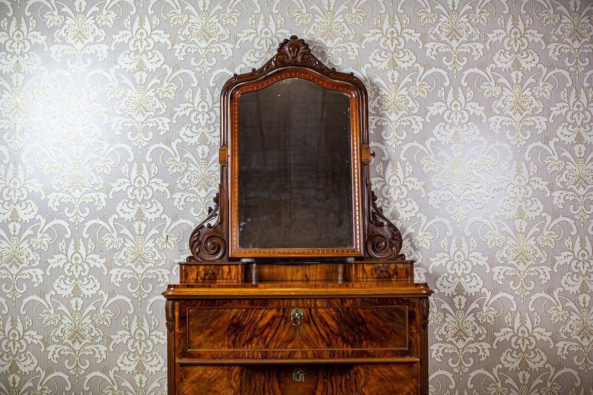 Antique Two-Part Dresser with Mirror, 1890s